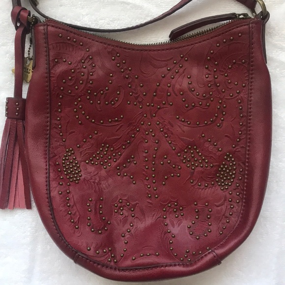 Lucky brand red studded cross body bag - Picture 2 of 6